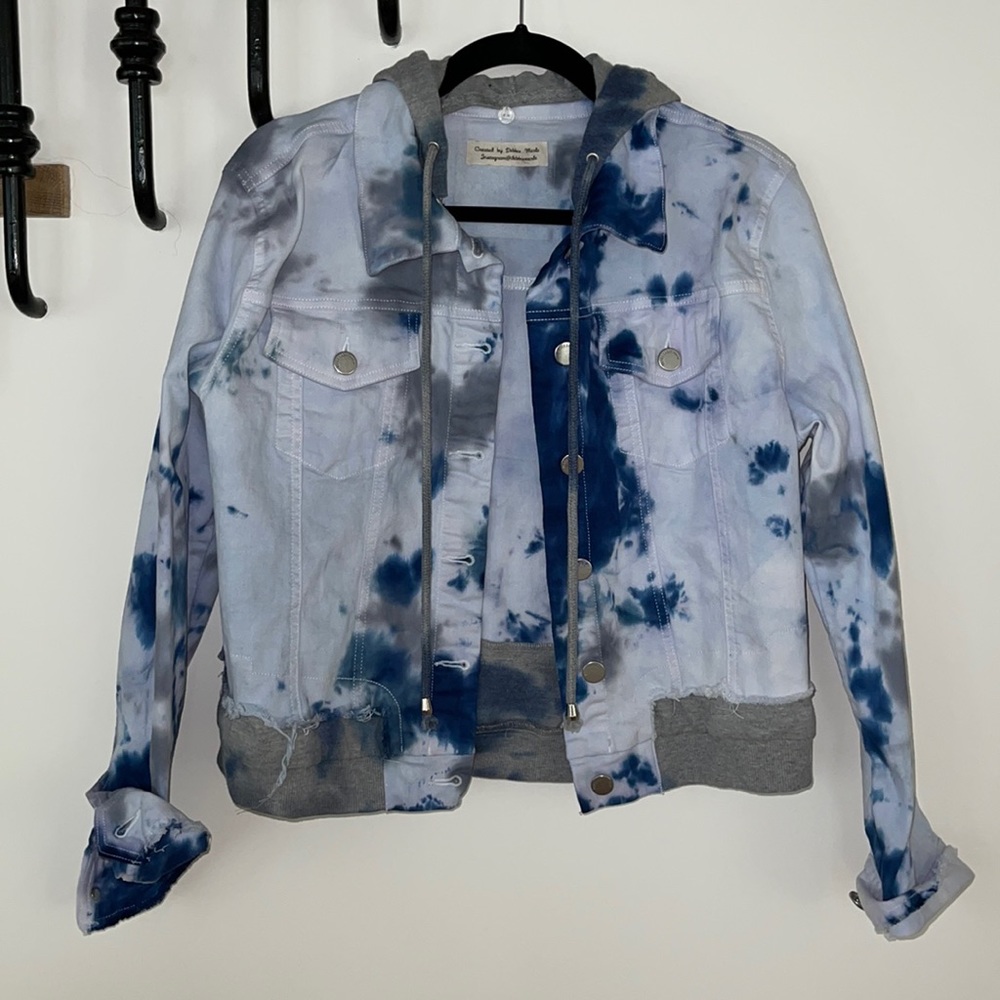 BLACK LABEL Custom Tie Dye Denim Jacket size M